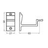 Afbeeldingen van Leuninghouder opschroevend, aluminium/zilver 3540-02