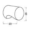 Afbeeldingen van Hermeta Cilinderknop 20x23mm m4 zwart 3731-70