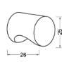 Afbeeldingen van Hermeta Cilinderknop 25x26mm m4 zwart 3732-70