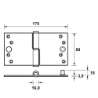 Afbeeldingen van Axa Veiligheidskogelstiftpaumelle topcoat gegalvaniseerd rechts 89 x 175 x 3mm SKG*** 1200-29-23/V4