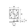 Afbeeldingen van Axa Veiligheidskogelstiftpaumelle topcoat gegalvaniseerd rechts 89 x 89 x 3mm SKG*** 1201-25-23/V4E