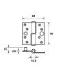 Afbeeldingen van Axa Veiligheidskogelstiftpaumelle topcoat gegalvaniseerd links 89 x 89 x 3mm SKG*** 1201-35-23/V4E