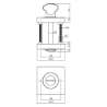 Afbeeldingen van WC-sluiting 8mm vierkant 55x55x10mm met nokken wit