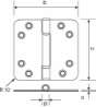 Afbeeldingen van DX glijlagerscharnier rh 89x89x3 los-