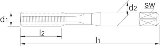 Afbeeldingen van Hss Handtappen Stel set van 3 tappen M18 x 2.50