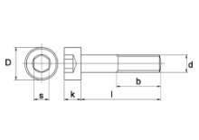 Afbeeldingen van Binnenzeskantbout / inbusbout cilinderkop m8x150mm DIN 912/ISO 4762