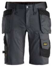 Afbeeldingen van Korte werkbroek stretch m/hols 6141 gr/zw 54