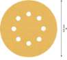 Afbeeldingen van Schuurschijf 8-gats wood and paint diameter 125mm K80 blister van 5 schijven