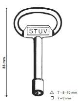 Afbeeldingen van Stuv doornsleutel vierkant lang 90mm  8mm