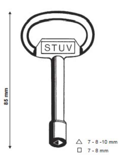 Afbeeldingen van Stuv doornsleutel vierkant lang 90mm  8mm
