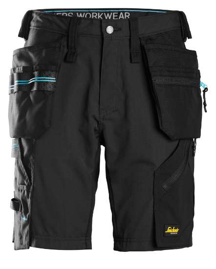 Afbeeldingen van Korte werkbroek licht m/hols 6110 d.bl/zw 56