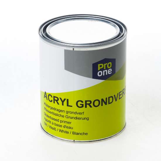 Afbeeldingen van ProOne grondverf acryl watergedr.wit 750ml