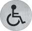 Afbeeldingen van Pictogram rvs zelfkl. 75mm Invalidetoilet