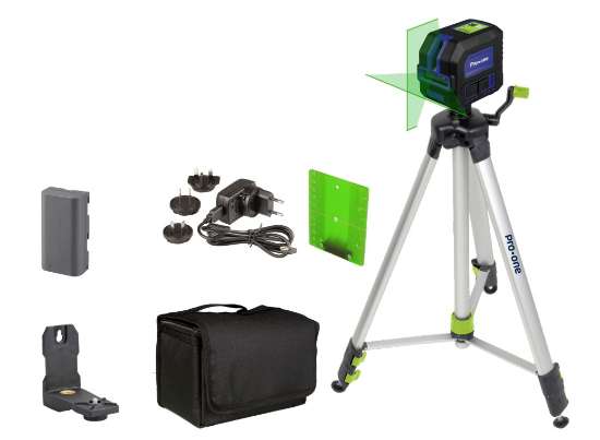 Afbeeldingen van ProOne kruislijnlaser compact groen + statief
