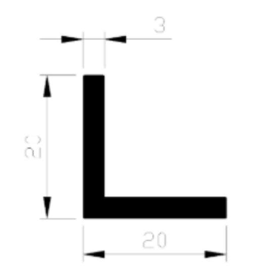 Afbeeldingen van Alum. hoekprofiel      20x20x3