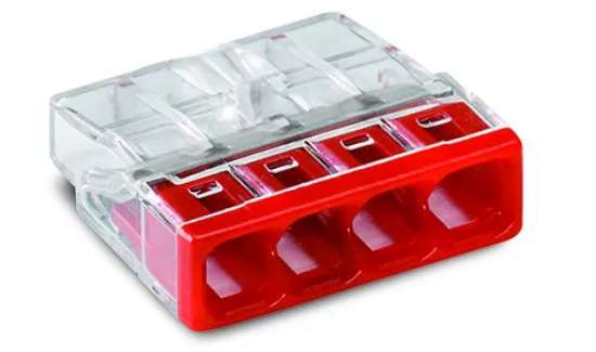 Afbeeldingen van Wago lasklem transp/rood 4-v