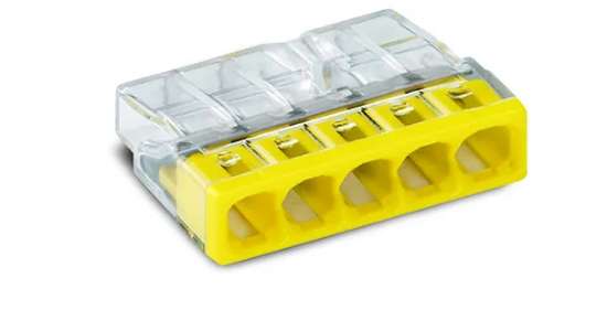 Afbeeldingen van Wago lasklem transp/geel 5-v