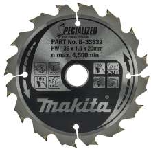 Afbeeldingen van Makita zaagblad hout 136x20x1,5mm 16T