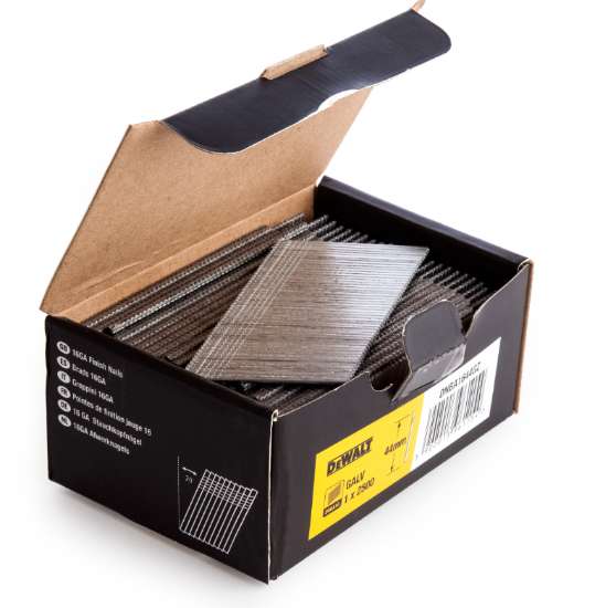 Afbeeldingen van DeWalt Spijkers zonder kop gegalvaniseerd 38mm 16 Gauge 16mm 20° voor DC618 doos van 2500 spijkers
