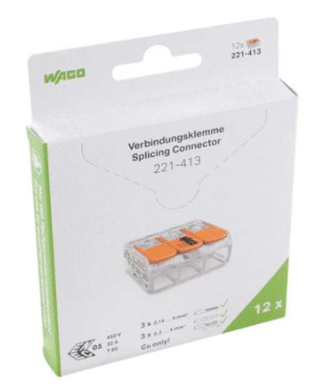 Afbeeldingen van Wago verb.lasklem 3v 0.2-4mm² blister (12)