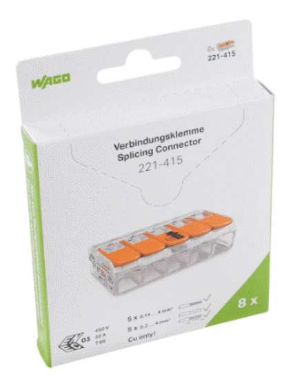 Afbeeldingen van Wago verb.lasklem 5v 0.2-4mm² blister (8) 
