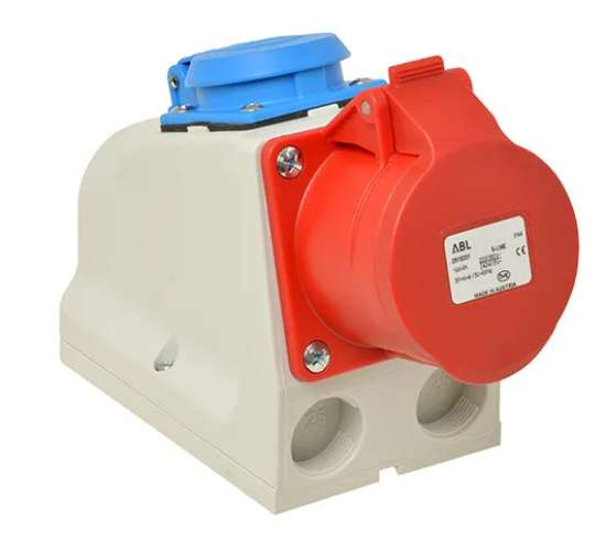 Afbeeldingen van Wandcontactdoos combi. WCD 16A 5P+WCD 230v