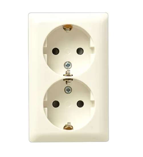 Afbeeldingen van Bj wandcontactdoos opb.2-voudig wit