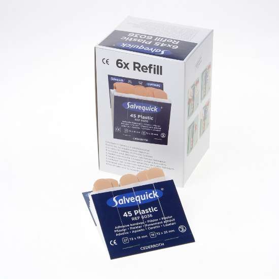 Afbeeldingen van Salvequick Pleister plastic navul set van 6 x 45 pleisters 6036
