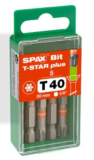 Afbeeldingen van Spax Bit Torx T40 50mm (set van 5 stuks)