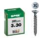 Afbeeldingen van Spax Spaanplaatschroef 3x30mm platverzonken kop verzinkt pozidriv (per 200 stuks)