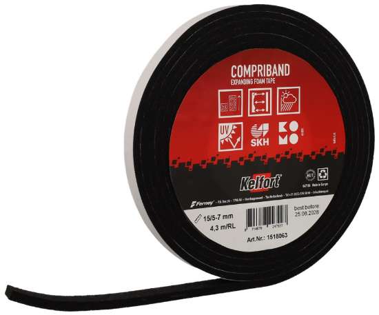Afbeeldingen van Compriband antraciet 15/5-7  (4.3mtr)